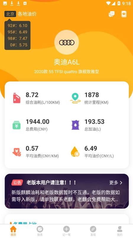 麒麟油耗