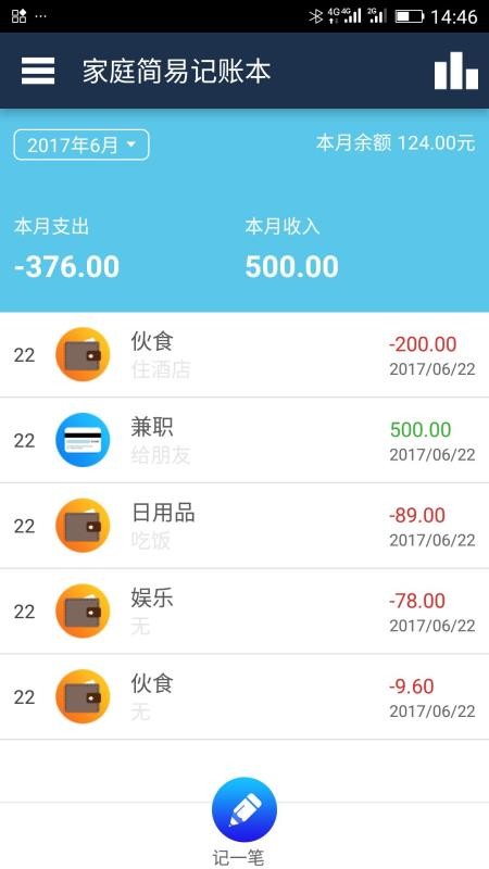 簡(jiǎn)易家庭記賬本
