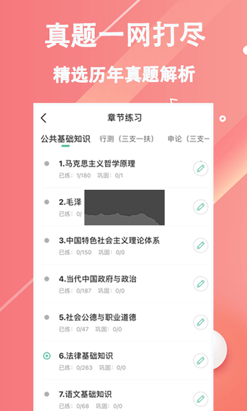 三支一扶練題狗APP