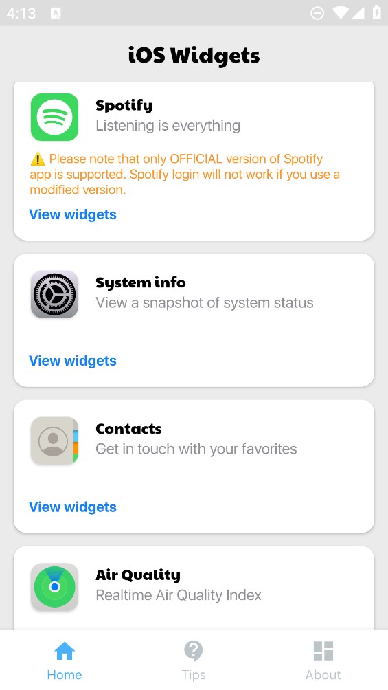 iOS Widgets 官方版應(yīng)用