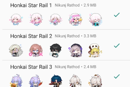 三月七表情包圖片可愛(ài)app官方版Honkai Starrail Stickers - WhatsApp