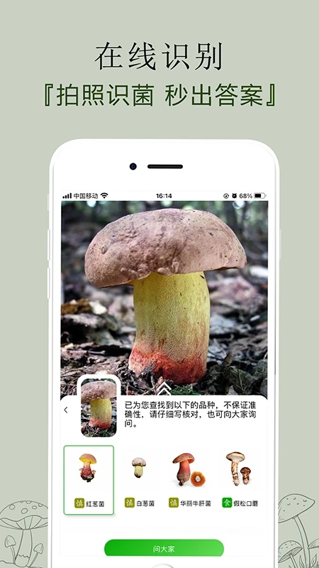 菌窩子蘑菇識別掃描應(yīng)用