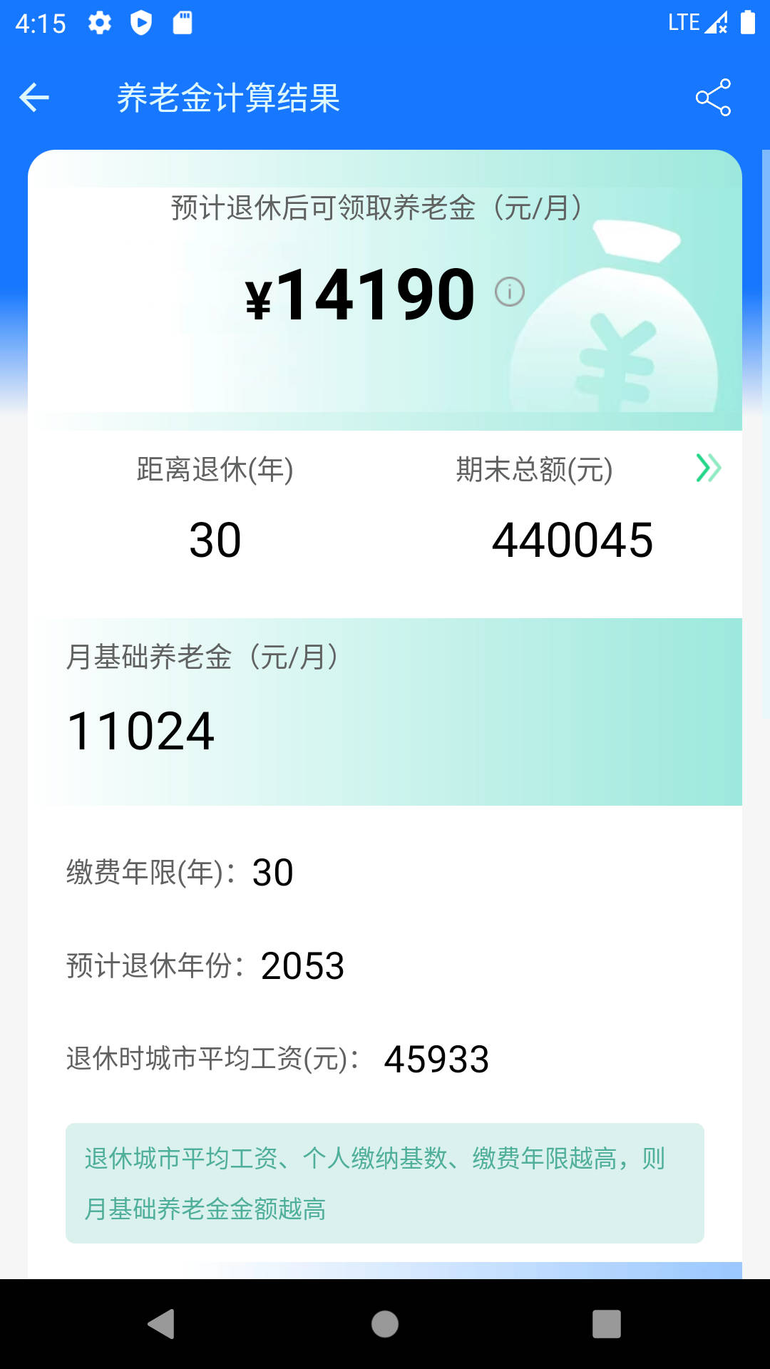 2024年最新版養(yǎng)老金計(jì)算器