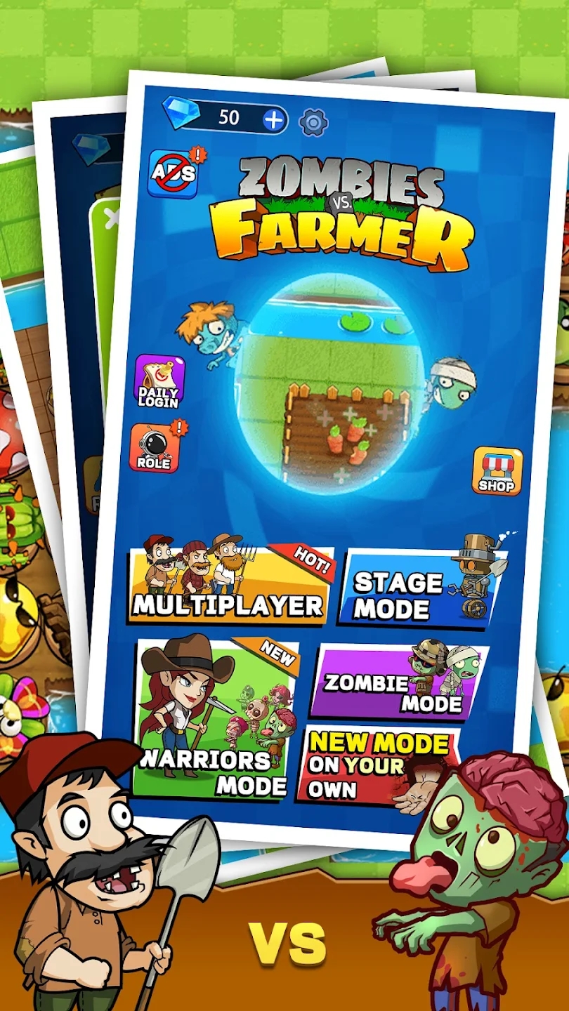 僵尸大戰(zhàn)農(nóng)夫最新版(ZombiesVsFarmer)