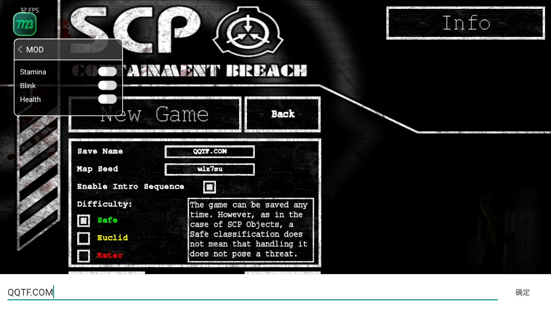 SCP收容失效作弊菜單版
