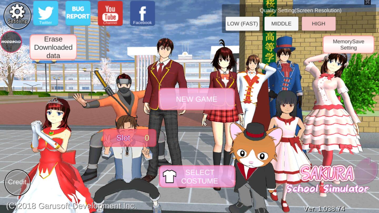 SAKURA School Simulator解鎖全服裝版