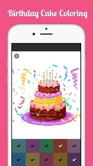 生日蛋糕涂色最新版(Birthday Cake Coloring By Number)