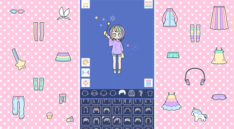 粉彩女孩換裝游戲