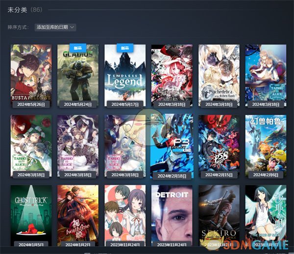 Steam按入庫時間排序方法