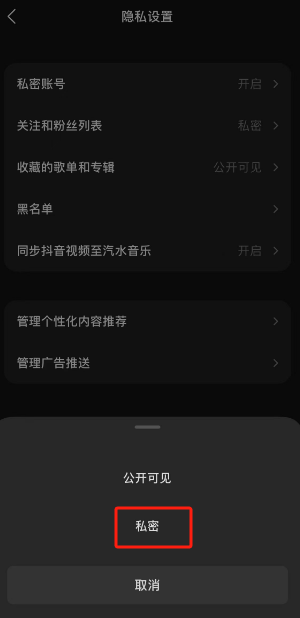 汽水音樂私密功能設(shè)置