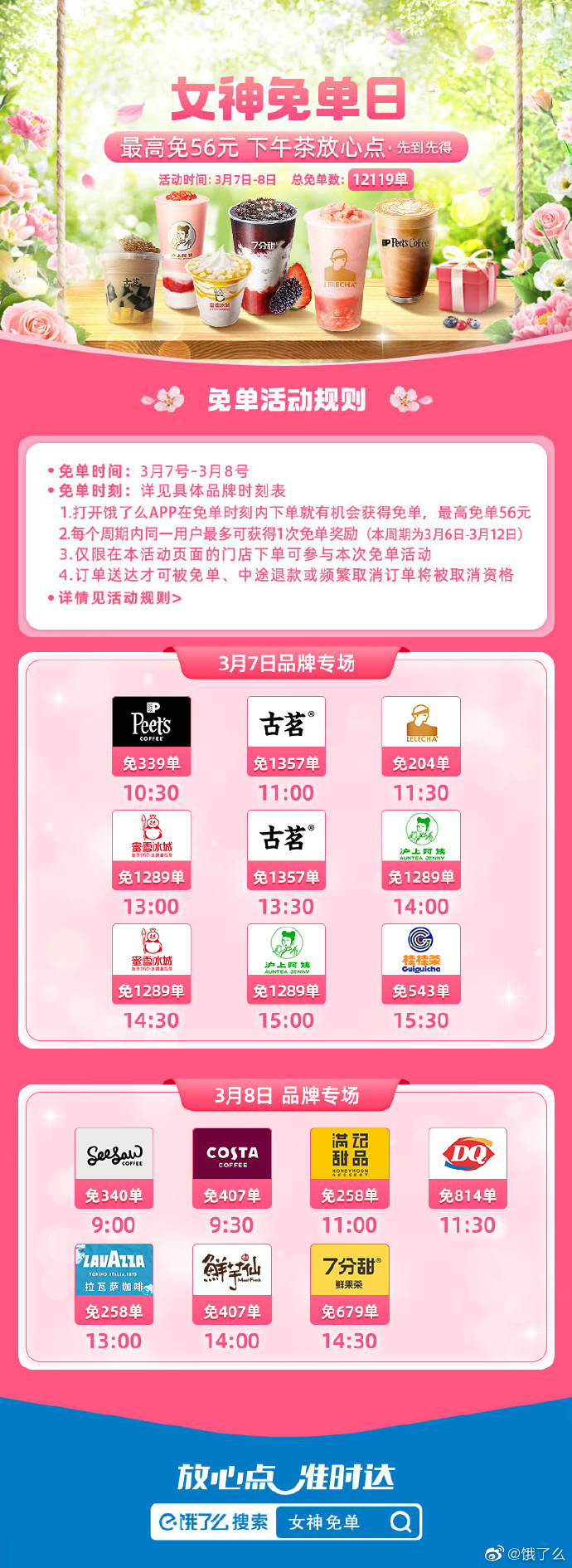 《餓了么》3月8日免單時(shí)間