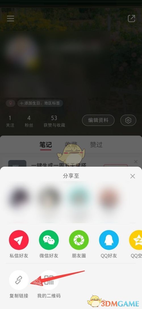 《小紅書》分享個人主頁鏈接方法