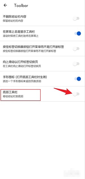《kiwi瀏覽器》底部顯示工具欄設(shè)置方法