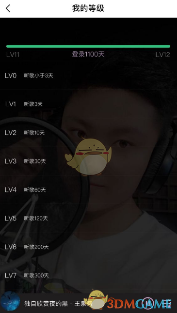 QQ音樂等級對照表