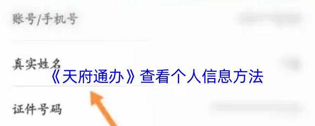 《天府通辦》個(gè)人信息查看方法