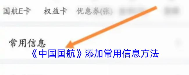 《中國(guó)國(guó)航》常用信息添加方法