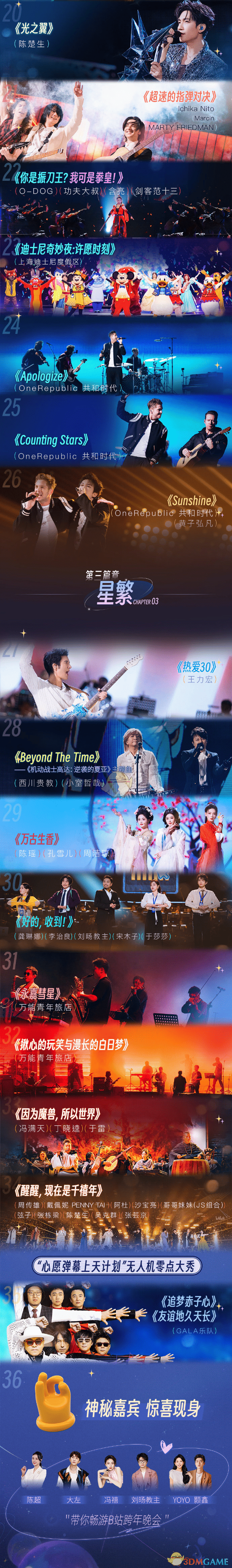 嗶哩嗶哩跨年晚會節(jié)目單