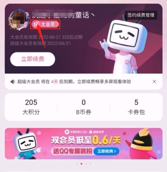 《嗶哩嗶哩》超級(jí)大會(huì)員作用介紹