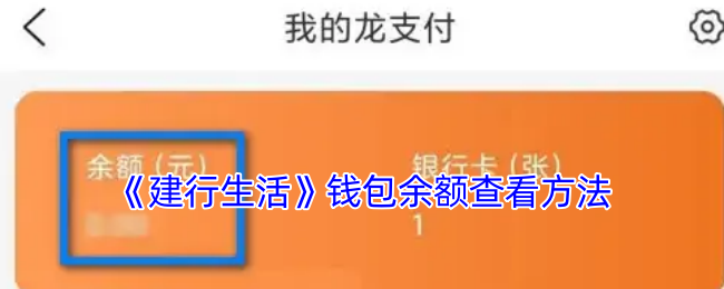 《建行生活》如何查看錢包余額