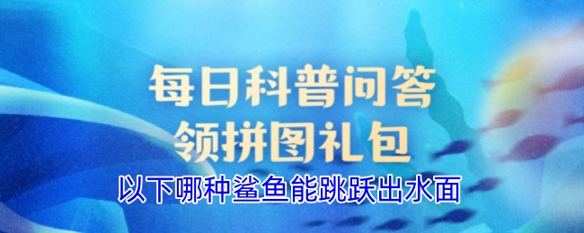 哪種鯊魚能跳躍出水面？