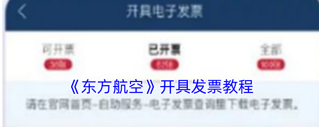 《東方航空發(fā)票開具指南》