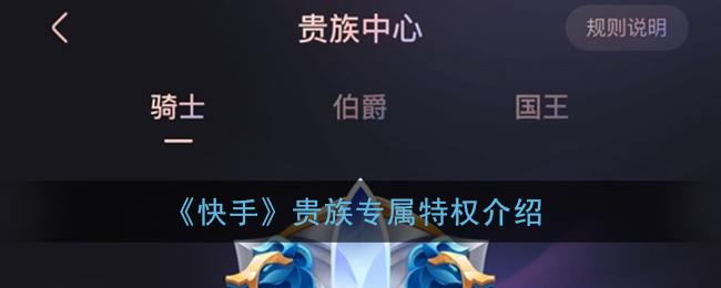 《快手》貴族特權介紹