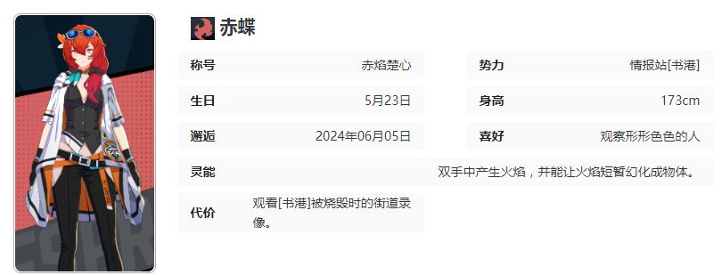 《飛躍虹鏡》赤蝶角色圖鑒