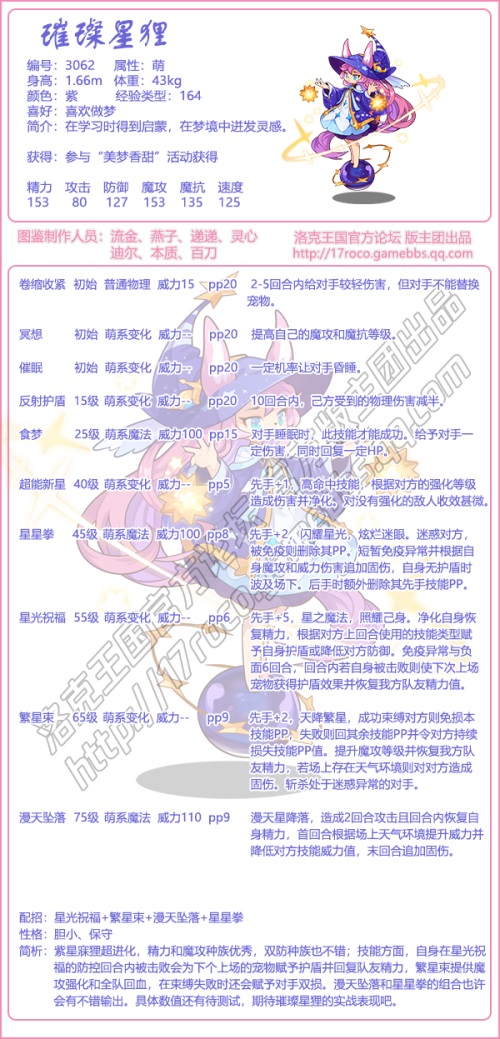 《洛克王國》璀璨星貍技能表圖鑒