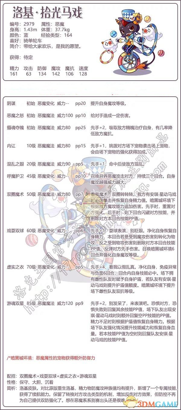 《洛克王國》洛基拾光馬戲技能表圖鑒