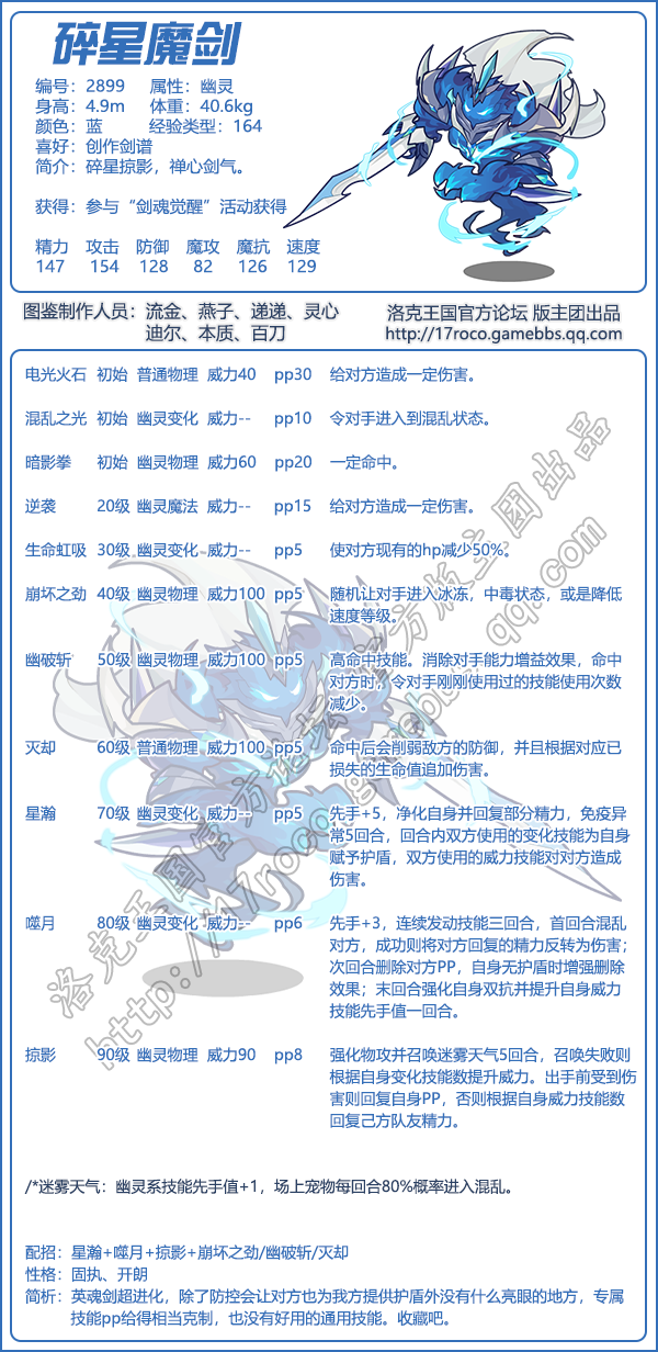 《洛克王國》碎星魔劍技能表圖鑒