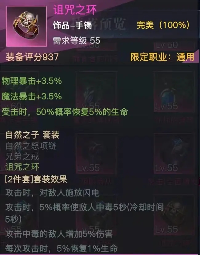 《榮耀全明星》詛咒之環(huán)屬性圖鑒