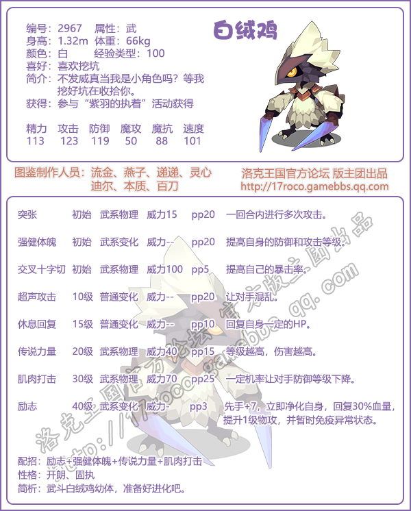 《洛克王國(guó)》白絨雞技能表圖鑒