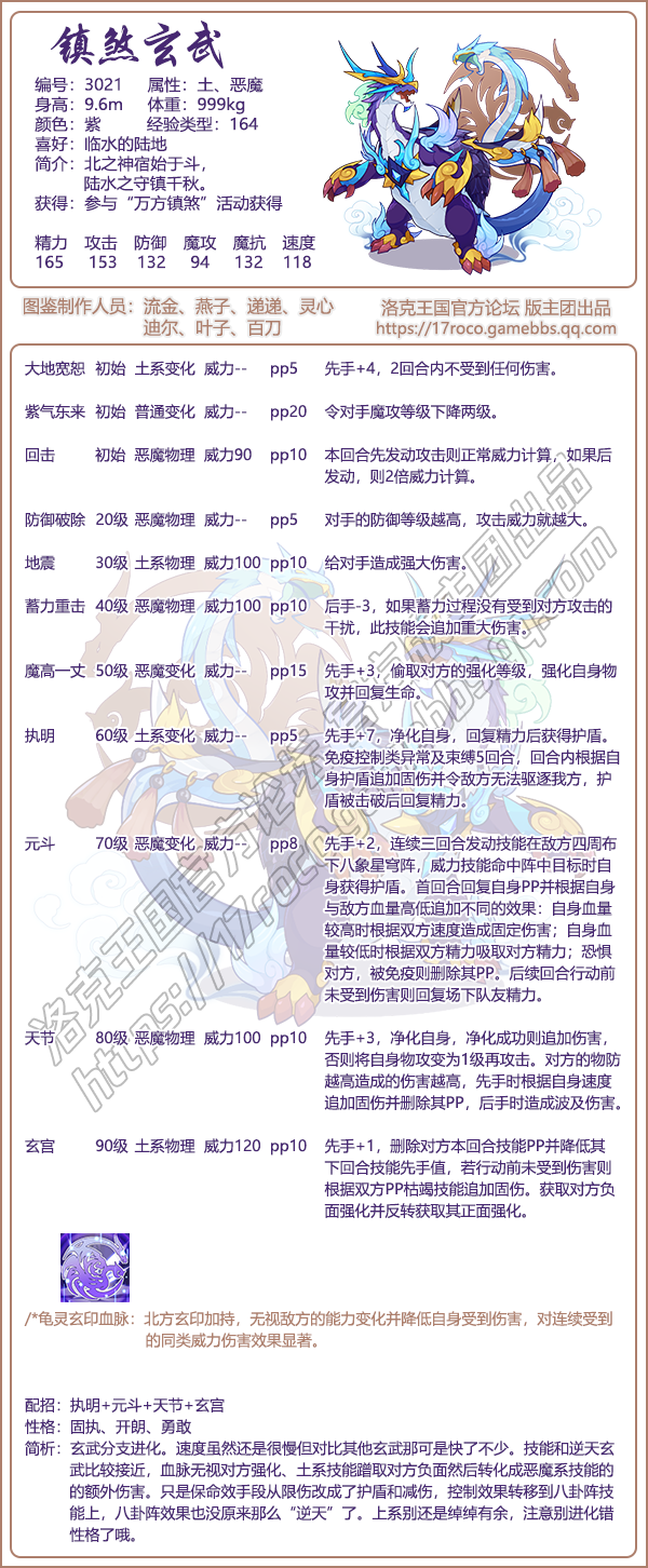 《洛克王國(guó)》鎮(zhèn)煞玄武技能表及圖鑒