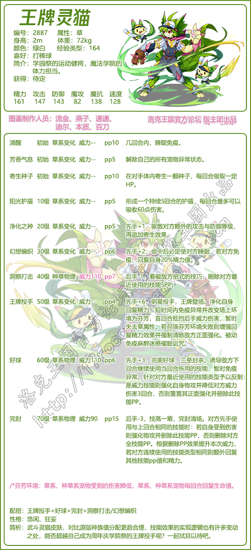 《洛克王國》王牌靈貓技能表