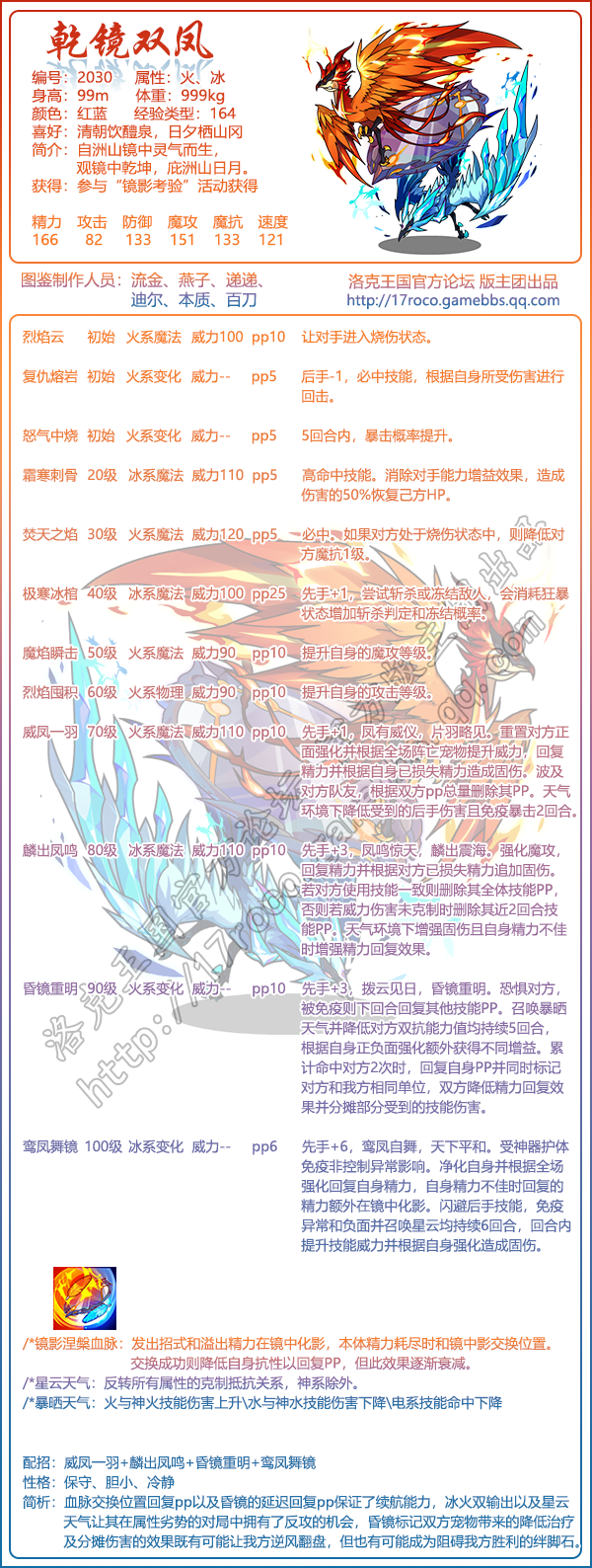 《洛克王國》乾鏡雙鳳技能表圖鑒