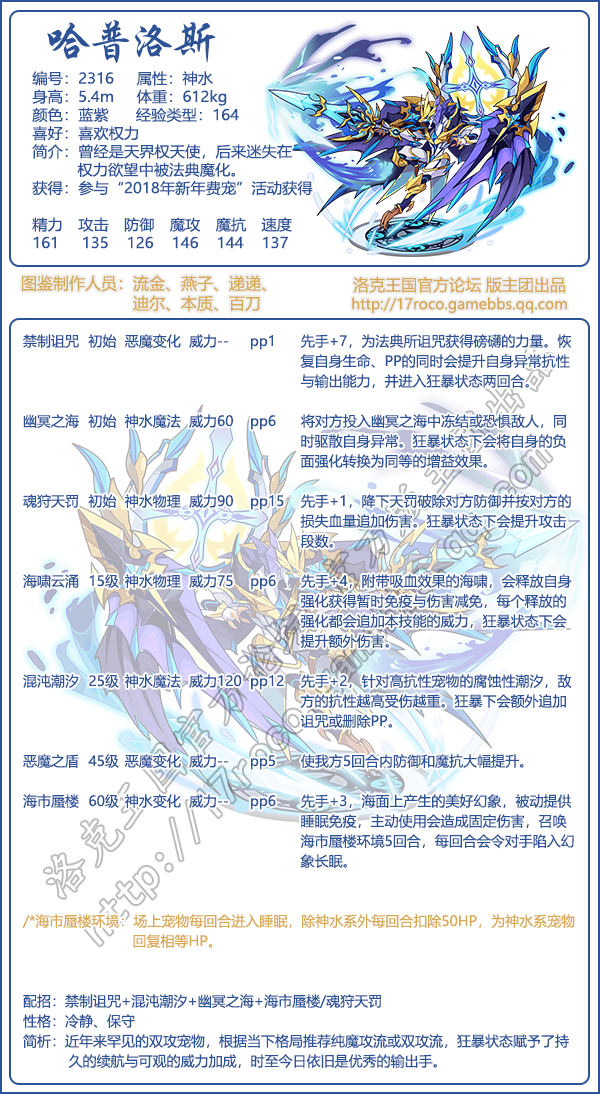 《洛克王國(guó)》哈普洛斯技能表圖鑒