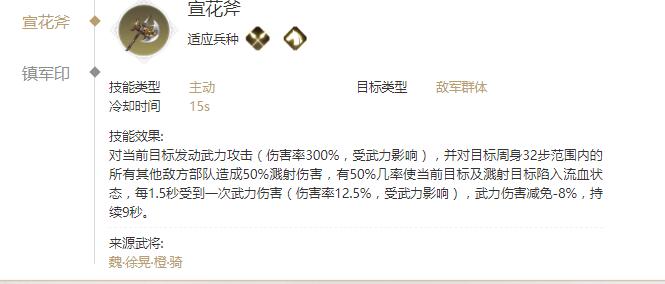 《榮耀新三國(guó)》徐晃技能屬性圖鑒