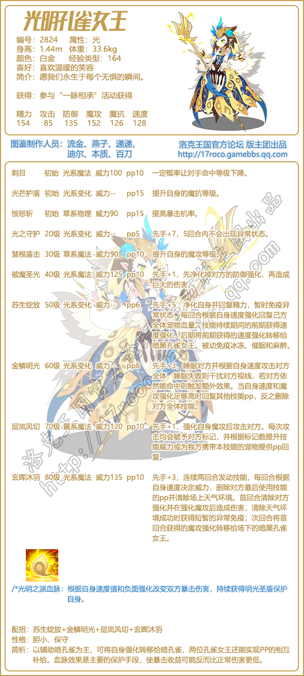 《洛克王國》光明孔雀女王圖鑒
