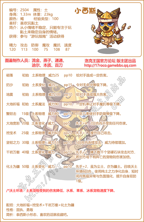 《洛克王國(guó)》小西斯圖鑒