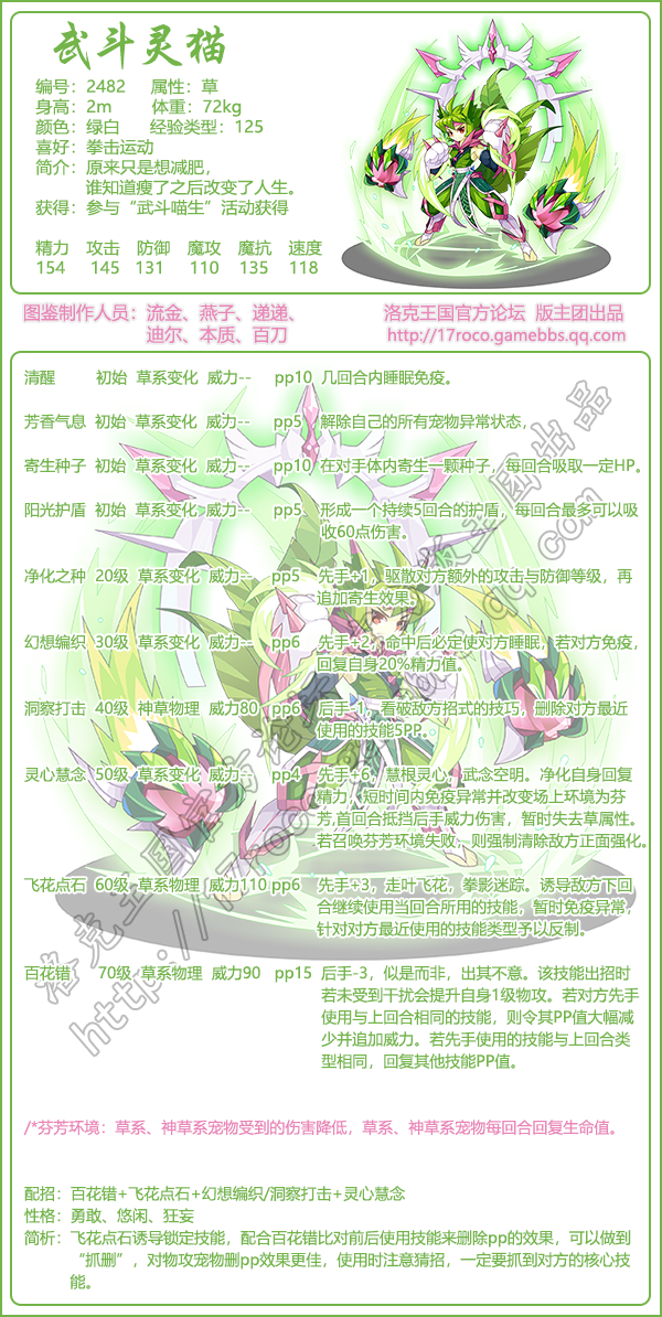 《洛克王國》武斗靈貓技能一覽