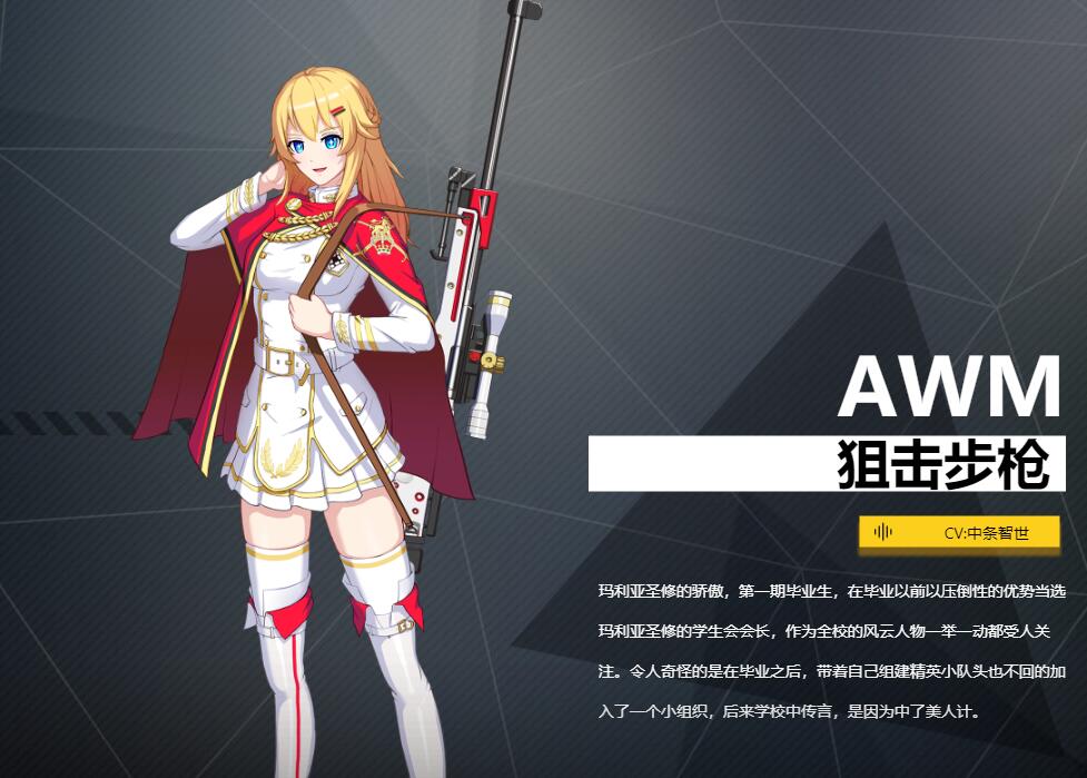 《銀翼計(jì)劃》狙擊步槍AWM角色介紹