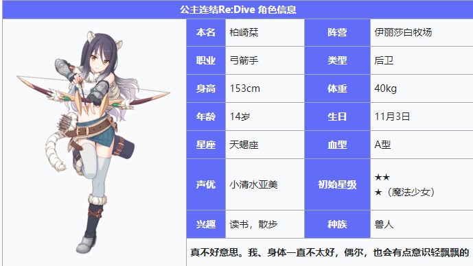 《公主連結(jié)Re：Dive》柏崎栞圖鑒