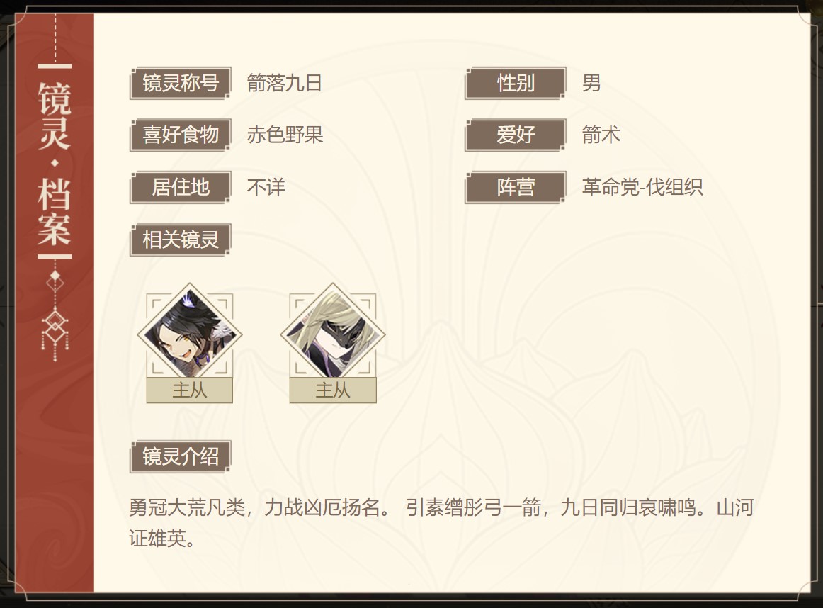 《山海鏡花》羿圖鑒