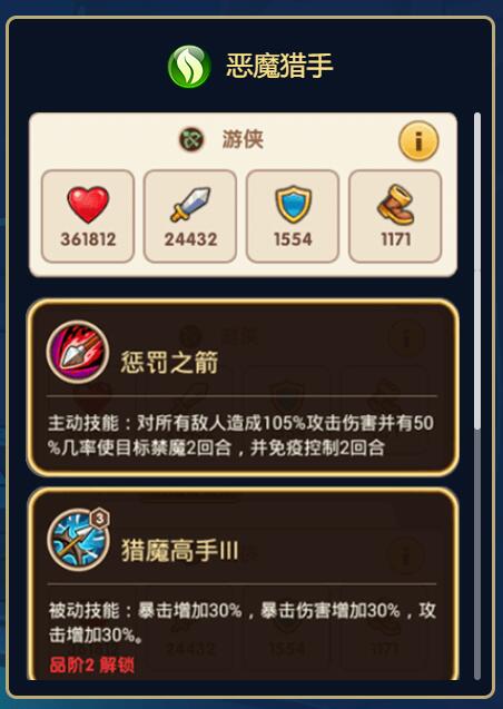 《放置奇兵》惡魔獵手圖鑒