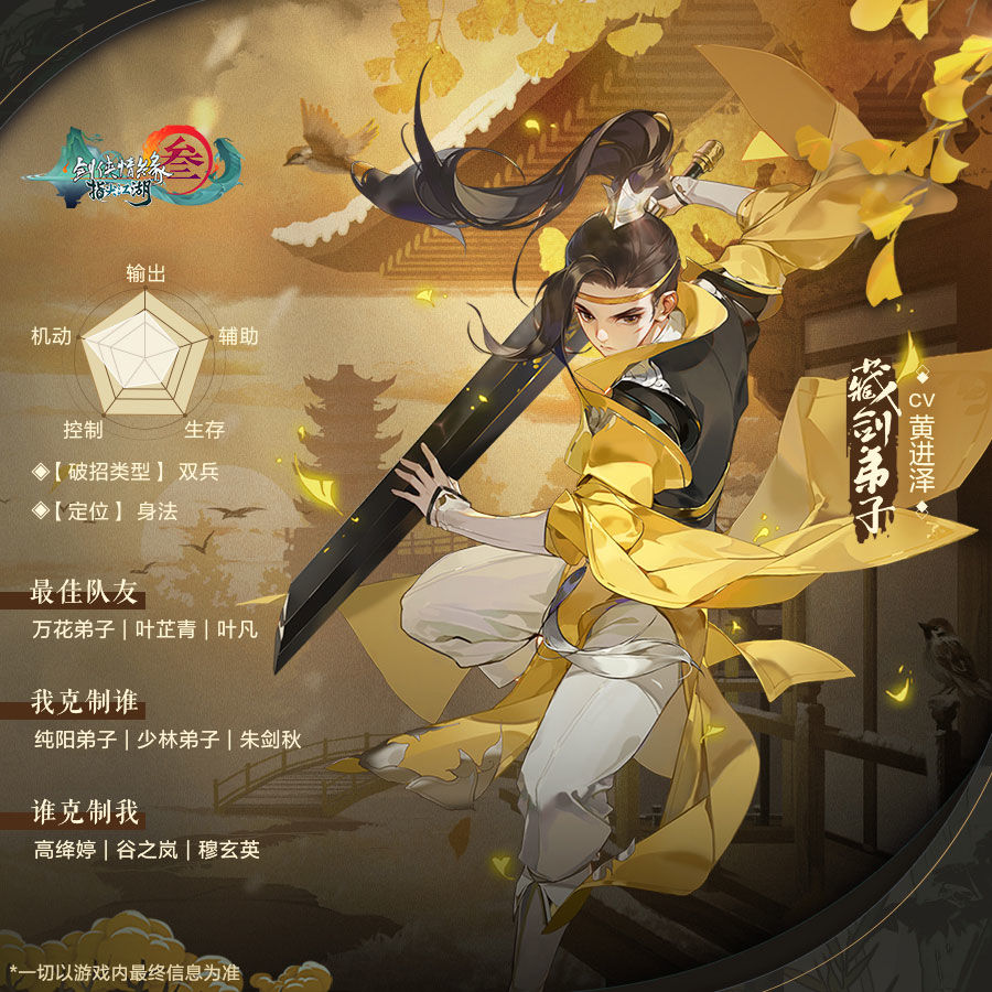 《劍網(wǎng)3：指尖江湖》藏劍弟子屬性一覽