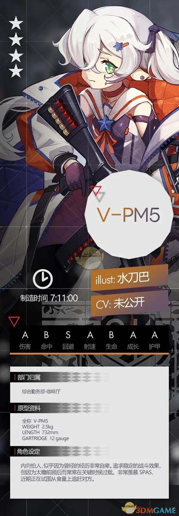 《少女前線》V-PM5人形介紹