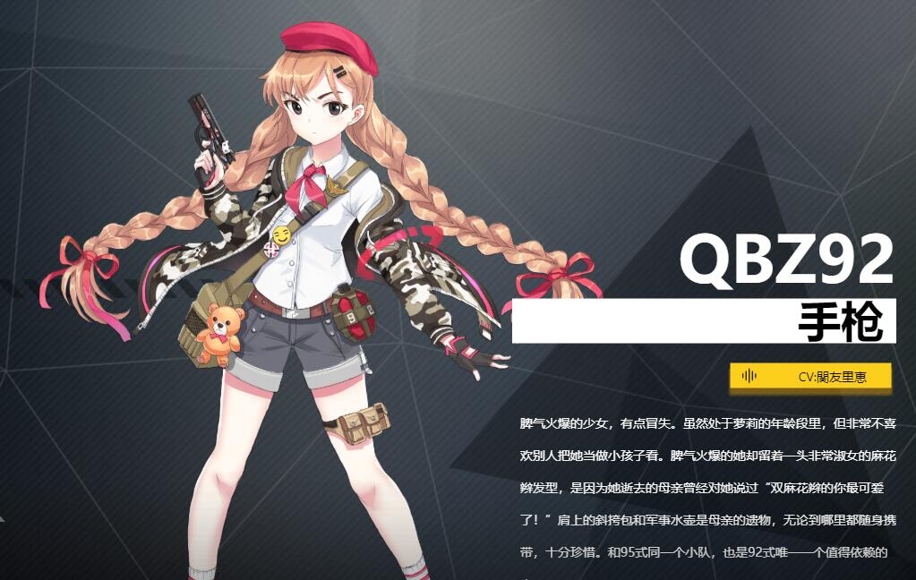 《銀翼計(jì)劃》手槍QBZ92角色介紹