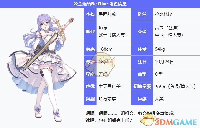 星野靜流屬性詳情