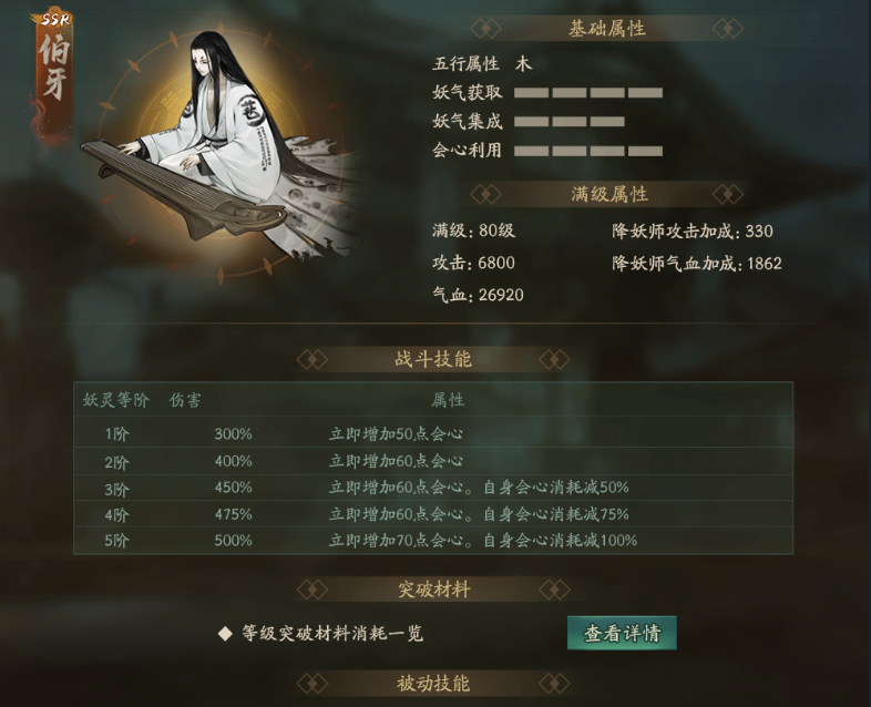 《神都夜行錄》妖靈伯牙圖鑒