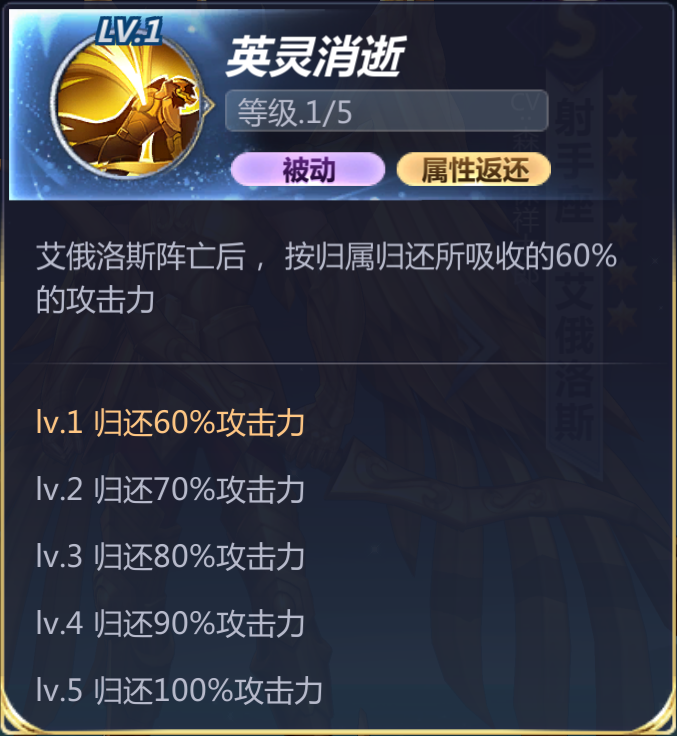 《圣斗士星矢》射手座艾俄洛斯技能圖鑒